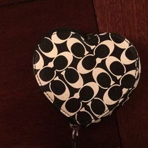 Coach like new leather Heart Shaped change purse
